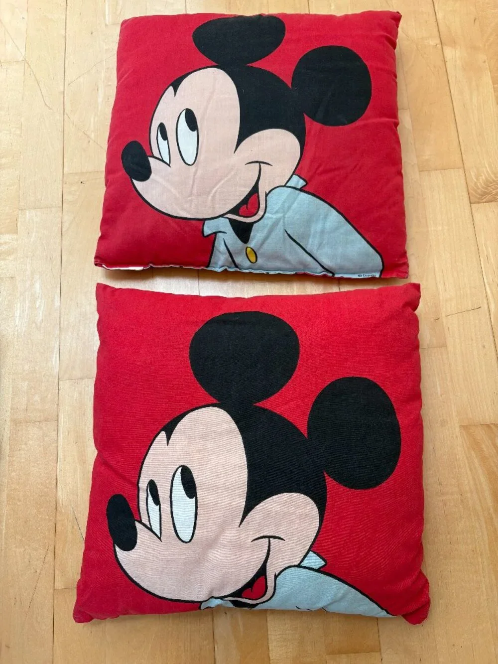 lot of 2 Disney’s Mickey Mouse Decorative Pillow Red 14” Bedroom Sofa